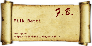 Filk Betti névjegykártya